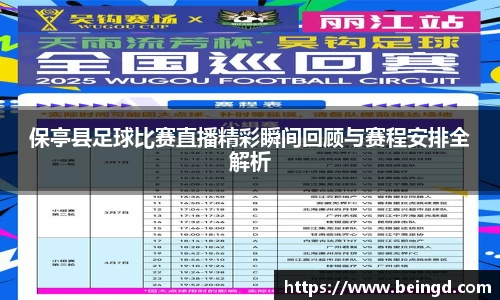 保亭县足球比赛直播精彩瞬间回顾与赛程安排全解析