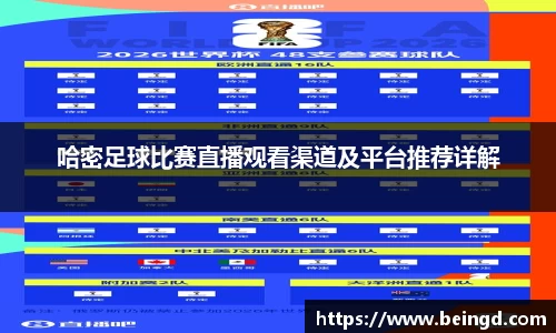哈密足球比赛直播观看渠道及平台推荐详解