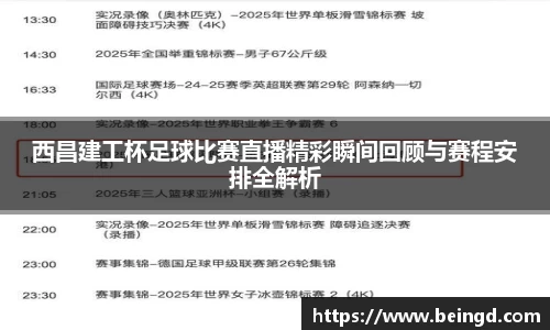 西昌建工杯足球比赛直播精彩瞬间回顾与赛程安排全解析