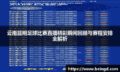 云南昆明足球比赛直播精彩瞬间回顾与赛程安排全解析