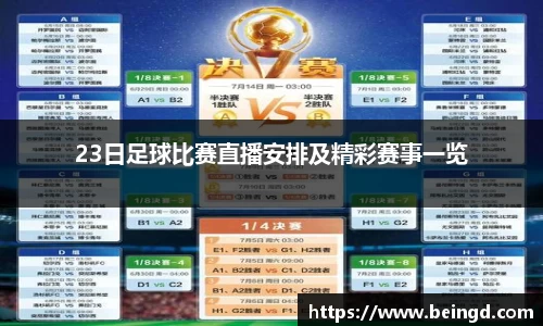 23日足球比赛直播安排及精彩赛事一览